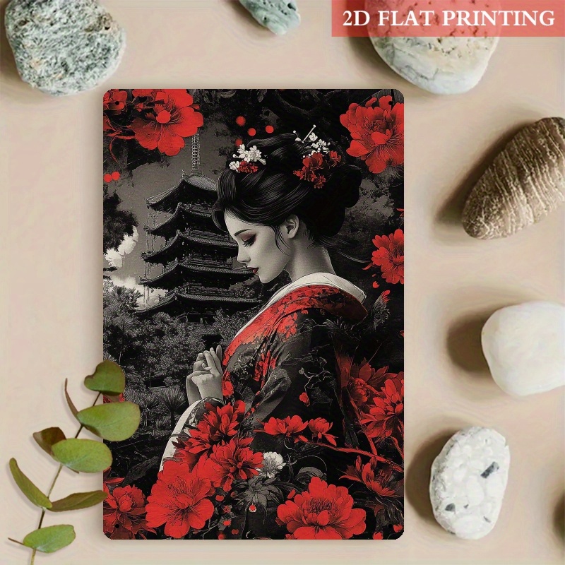 Home Decor Japanese - Arte de Parede em Metal Geisha