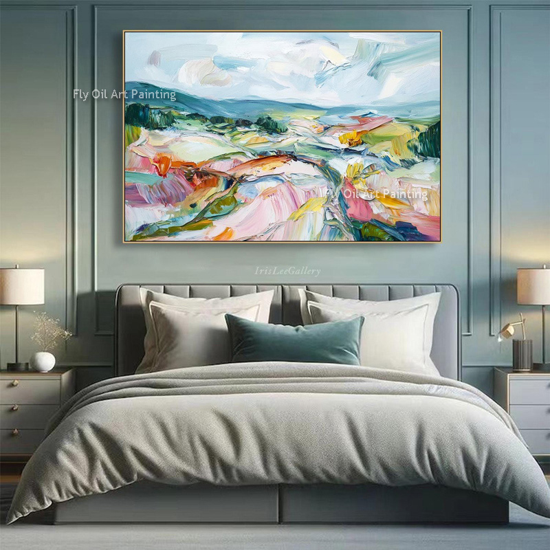Home Decor Color Palettes - Pintura a Óleo de Paisagem Pintada