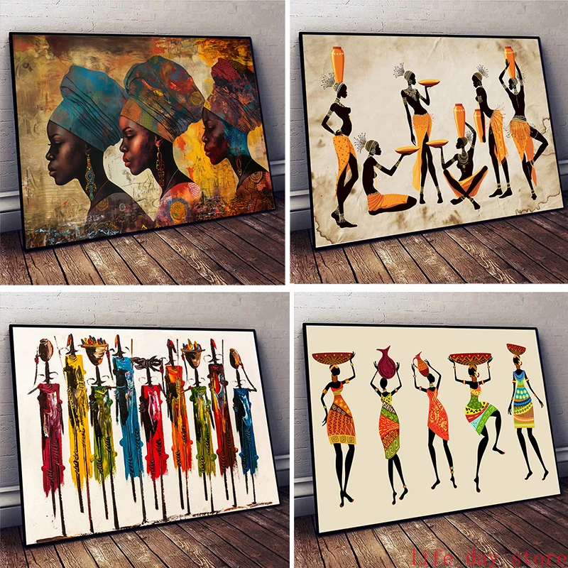 Home Decor Zen - Étnico africano mulher negra pintura em