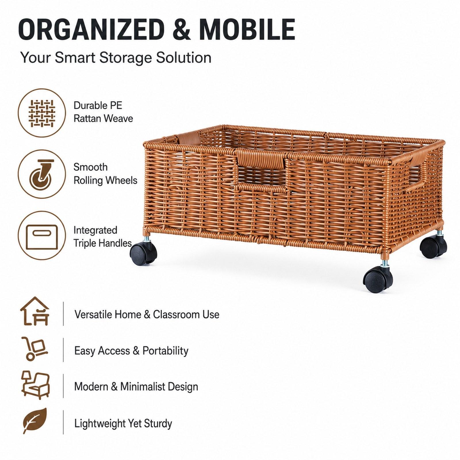 Home Decor On Wheels - Cesto Organizador de Banheiro com Rodas,
