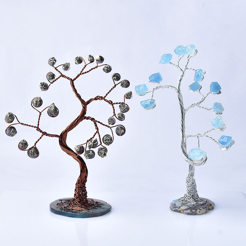 Home Decor Location - 1pc natural aquamarine pyrite árvore da
