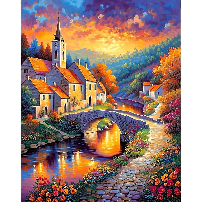 Home Decor Diy Ideas - Pintura por números CHENISTORY River Bridge