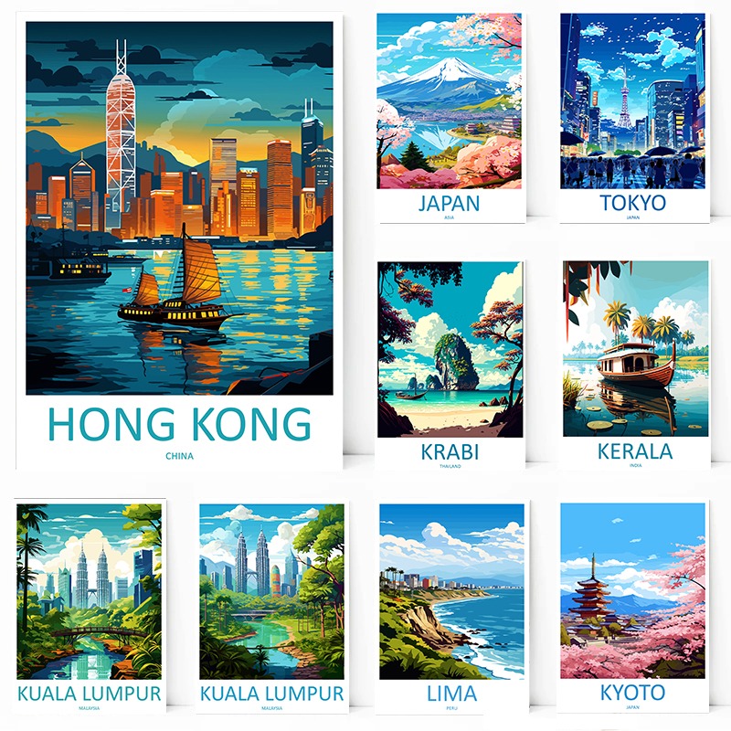 Home Decor Kerala - Pôster de Viagem Sem Moldura Hong