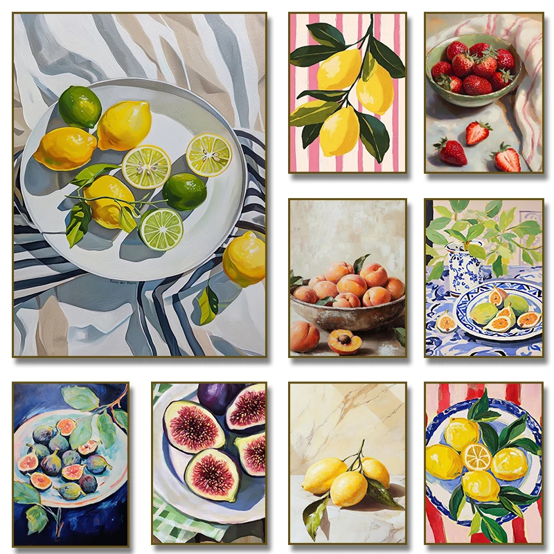 Home Decor Market - Pôster abstrato de mercado de frutas,