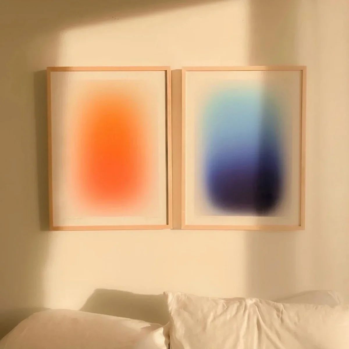Home Decor Orange - Swoosh Azul Laranja, Pôster em Tela