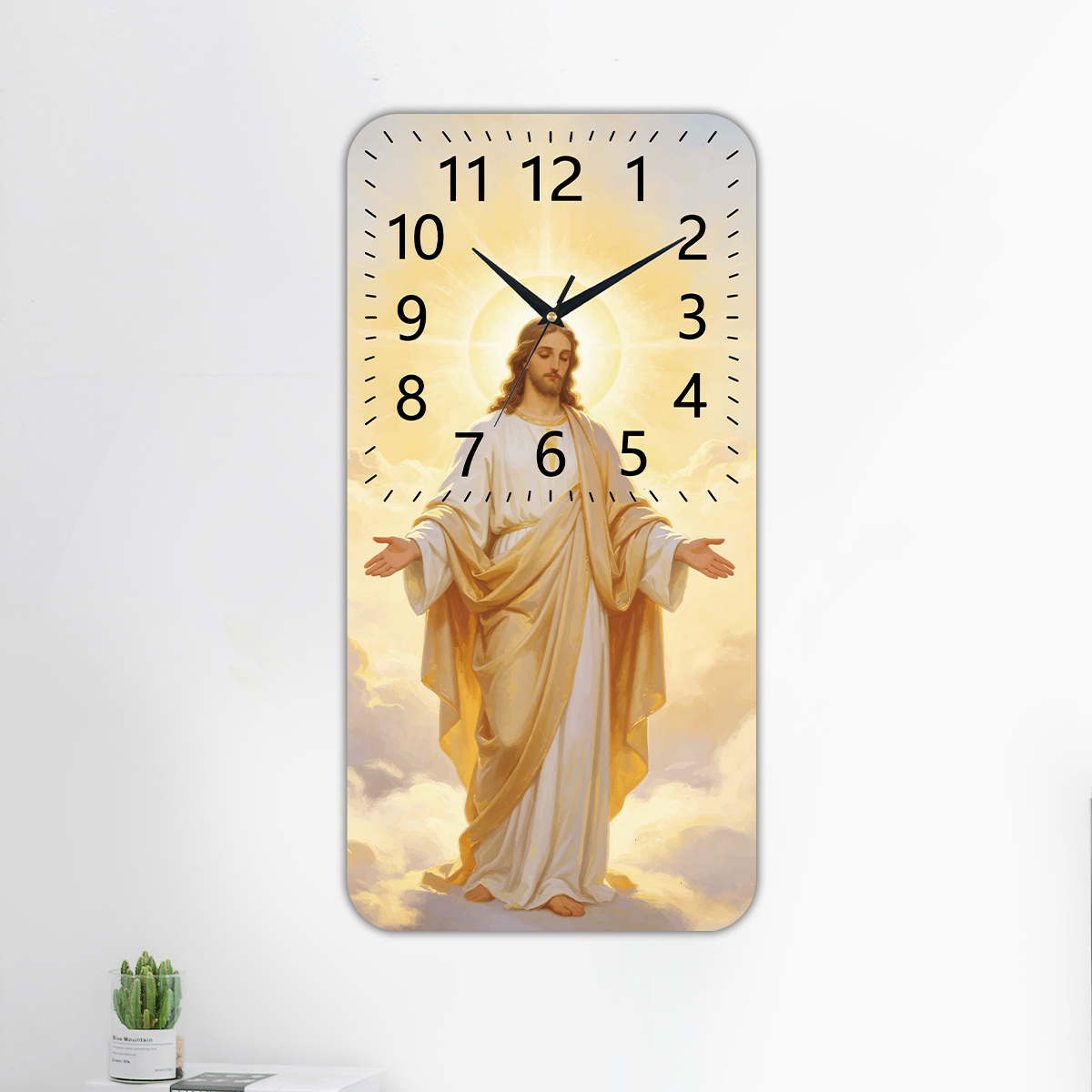 Home Decor Location - Relógio de Parede Retangular de Madeira