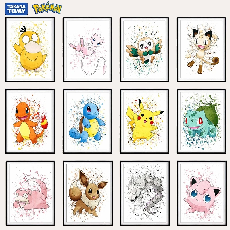 Home Decor Scrap - Pokemon anime quadrinhos pintura em tela