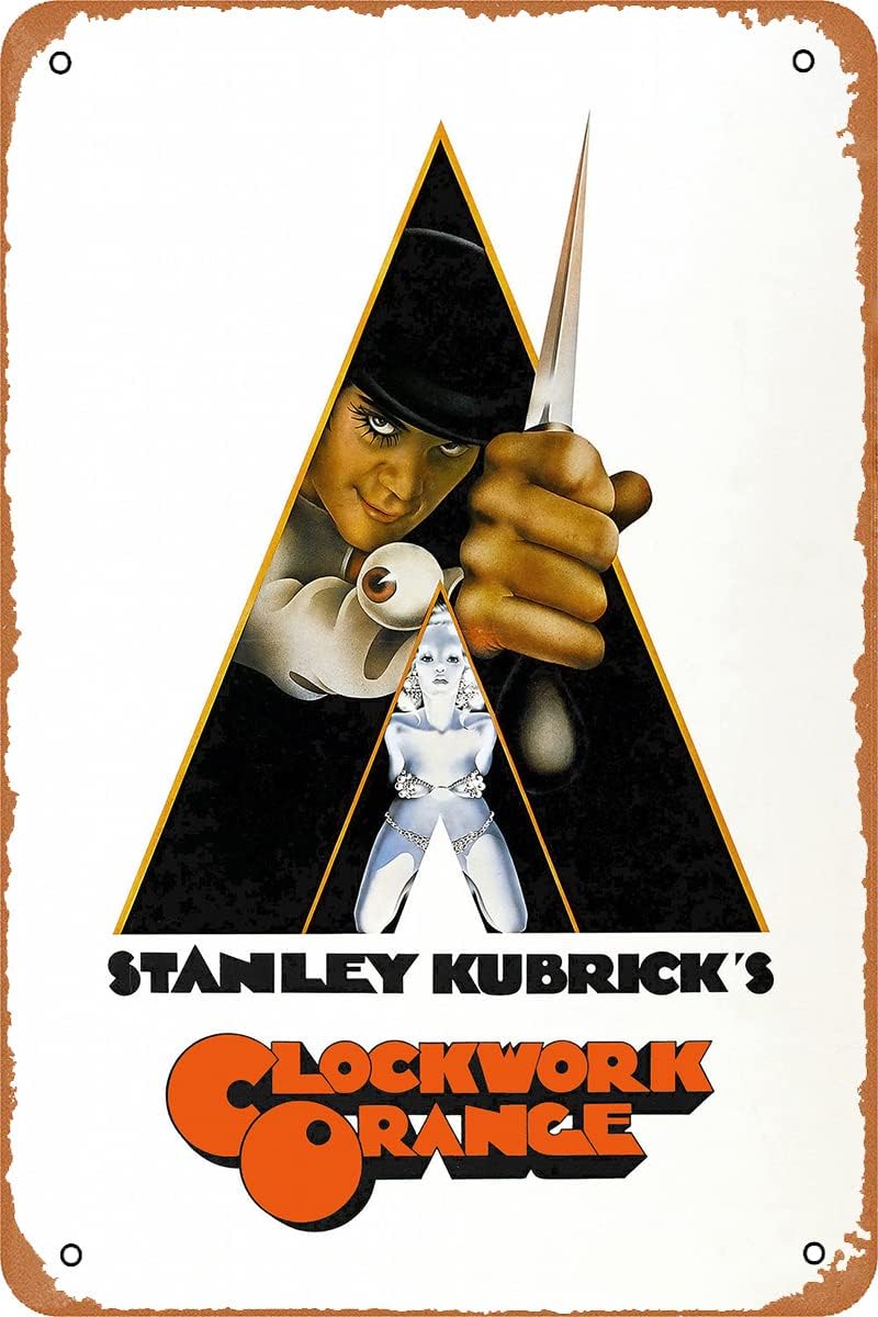 Home Decor Orange - Um relógio laranja filme cartaz retro