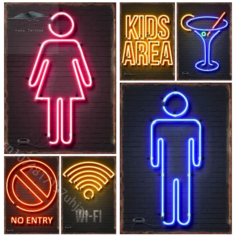 Home Decor Market - Placas de Metal Neon para Decoração