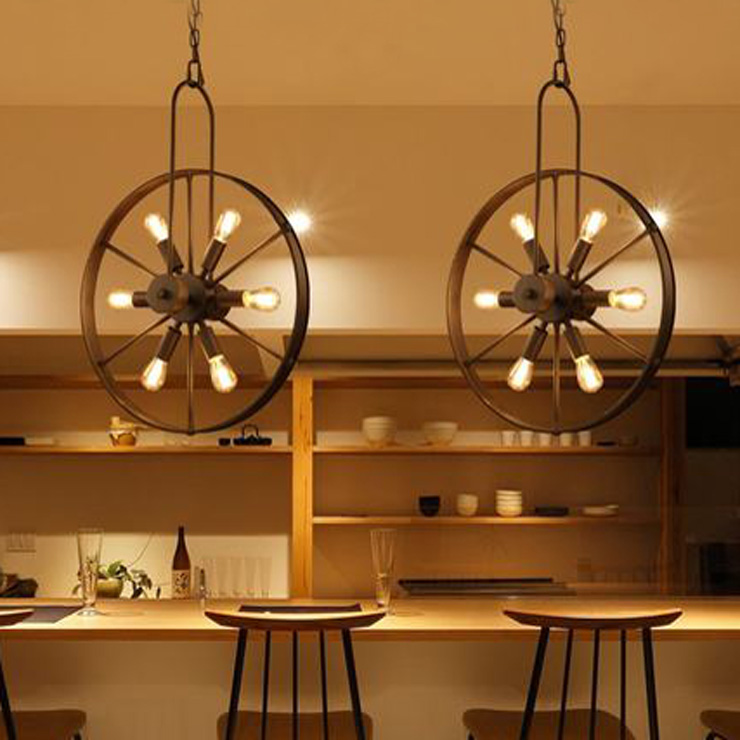 Home Decor On Wheels - Retro vintage roda lustre café restaurante