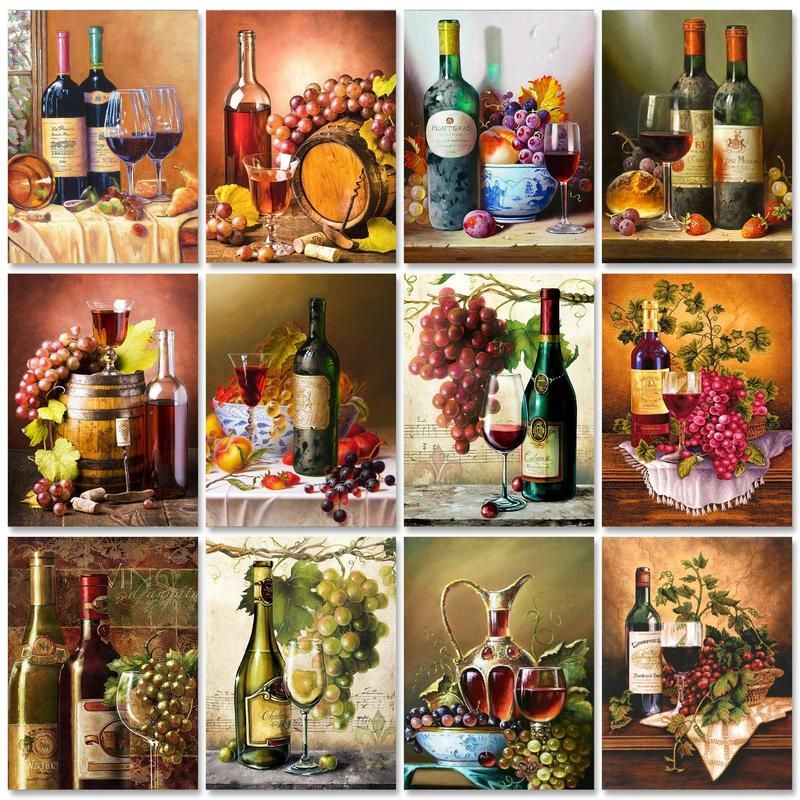 Home Decor Diy Ideas - Ruopoty pintura de vinho por números