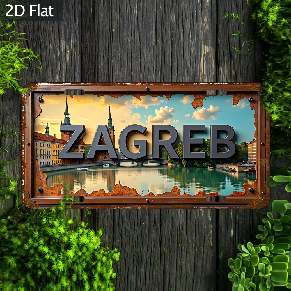 Home Decor Zagreb - Decoração de Parede Metálica 2D Plana