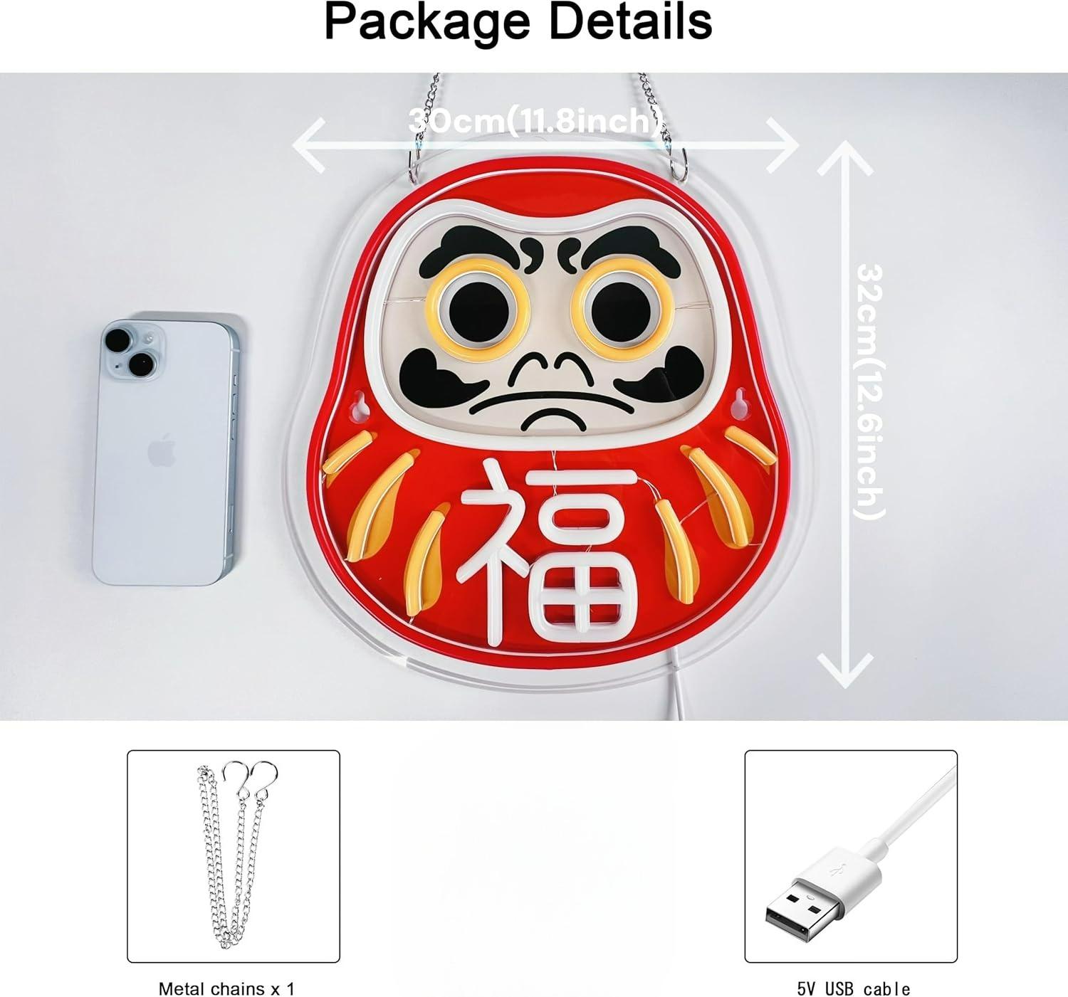 Letreiro Neon Daruma, Luzes LE - Home Decor Market avaliação e preço