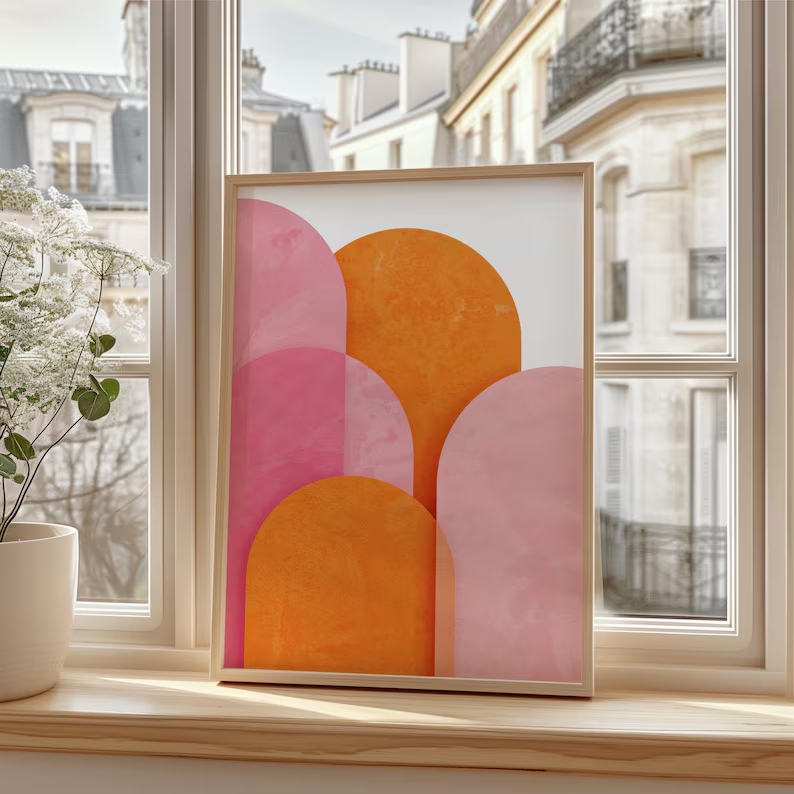 Arte de parede geométrica mode - Home Decor Orange avaliação e preço