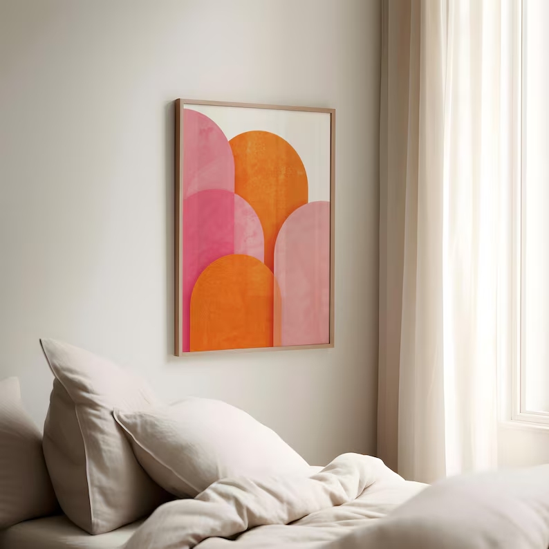 Arte de parede geométrica mode - Home Decor Orange avaliação e preço