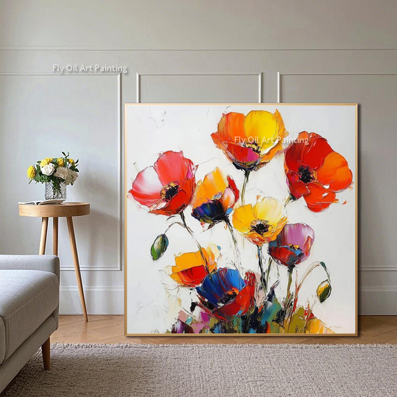 Pintura a Óleo de Papoulas Esp - Home Decor Color Palettes avaliação e preço
