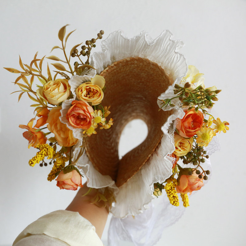 Chapéu de palha com flores ade - Home Decor Location avaliação e preço