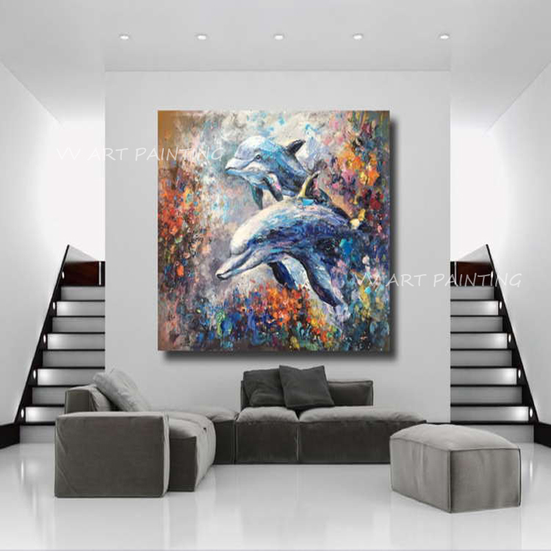 Pintura a Óleo de Golfinho Pin - Home Decor Color Palettes avaliação e preço