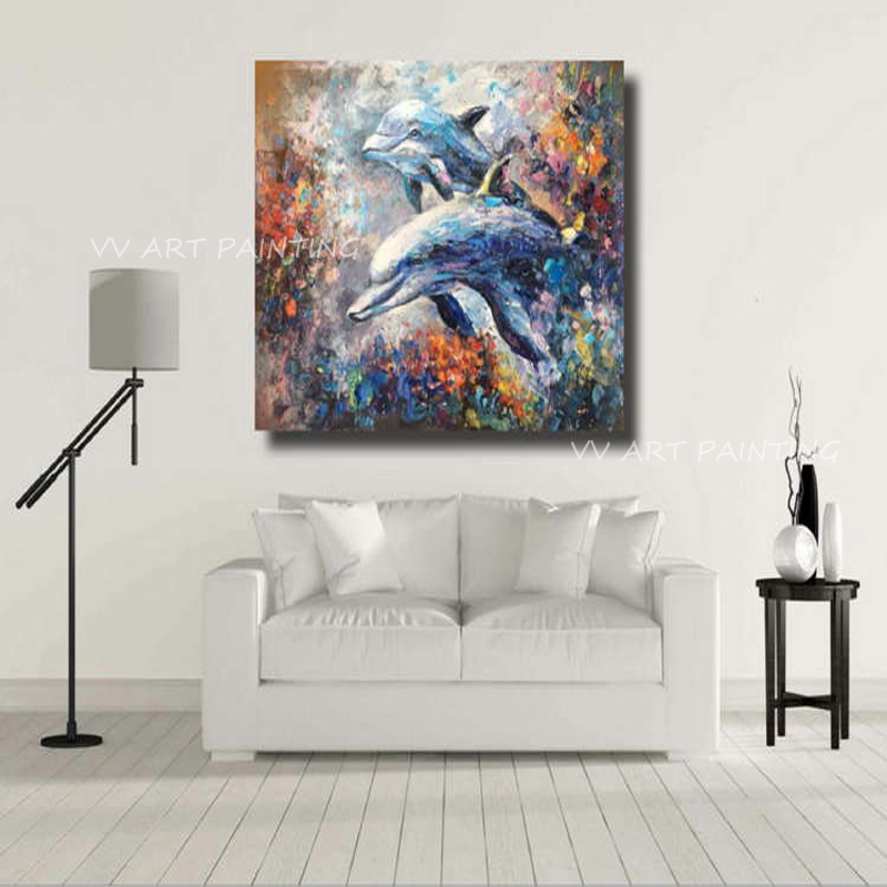 Pintura a Óleo de Golfinho Pin - Home Decor Color Palettes avaliação e preço