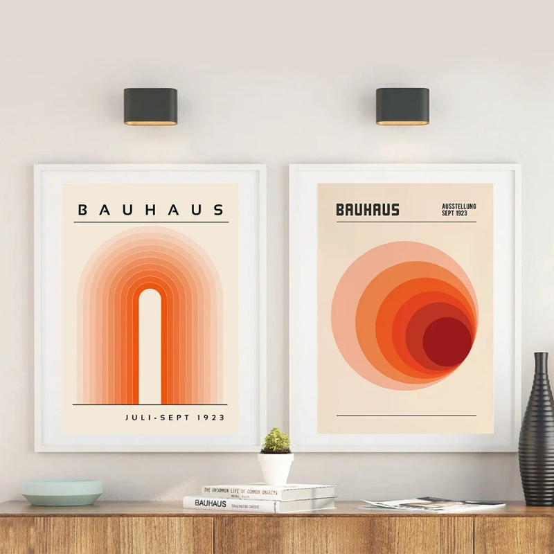 Laranja bauhaus retro arte imp - Home Decor Orange avaliação e preço