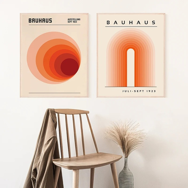 Laranja bauhaus retro arte imp - Home Decor Orange avaliação e preço