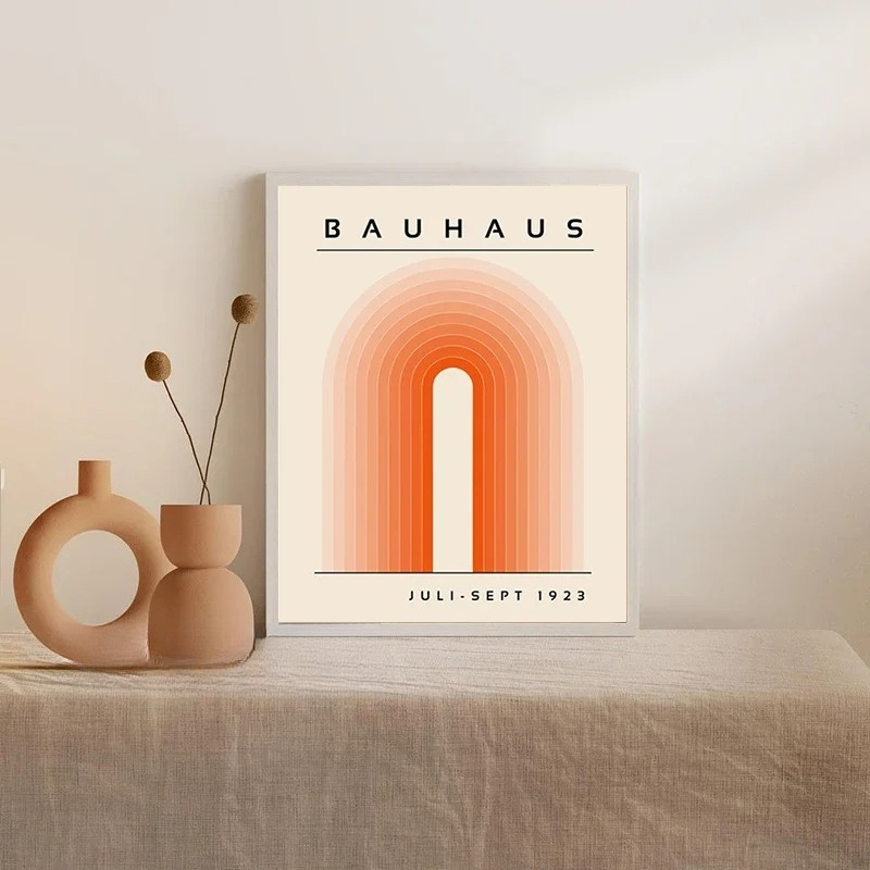 Laranja bauhaus retro arte imp - Home Decor Orange avaliação e preço