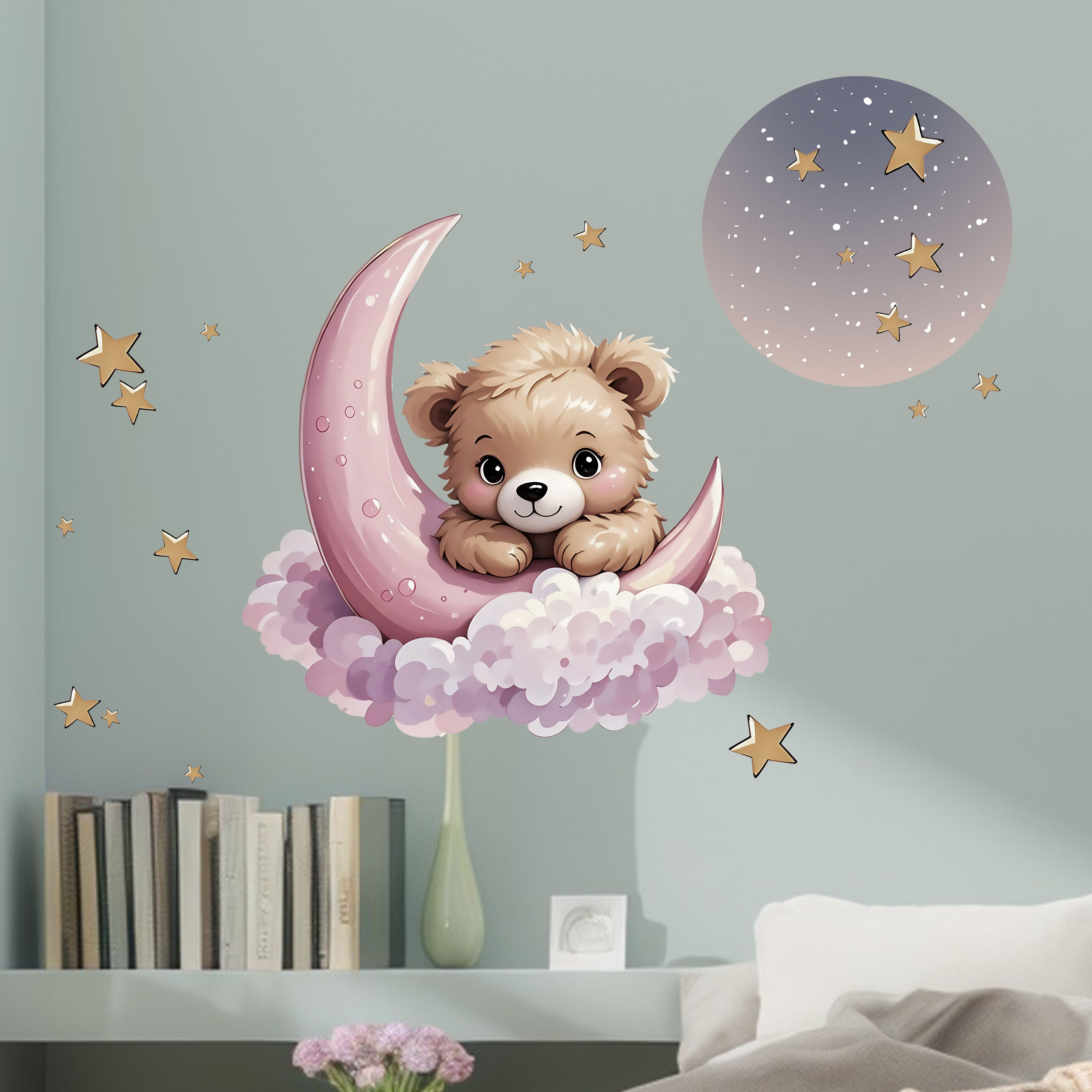 Nova chegada urso estrela lua  - Home Decor Scrap avaliação e preço