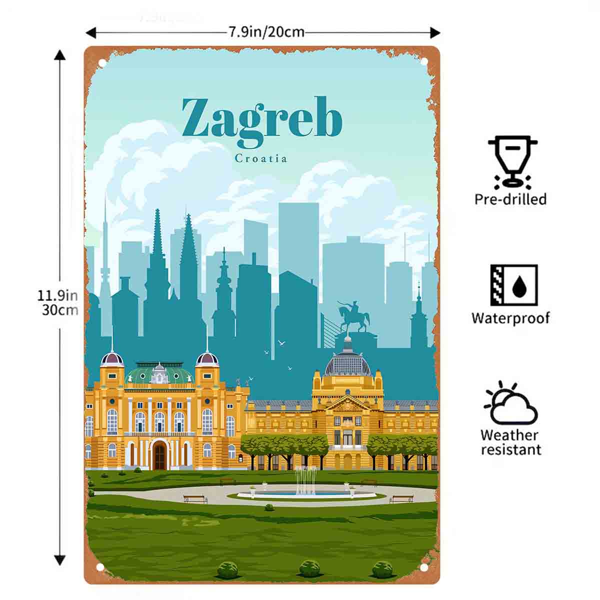 Placa de Metal Decorativa 2D P - Home Decor Zagreb avaliação e preço