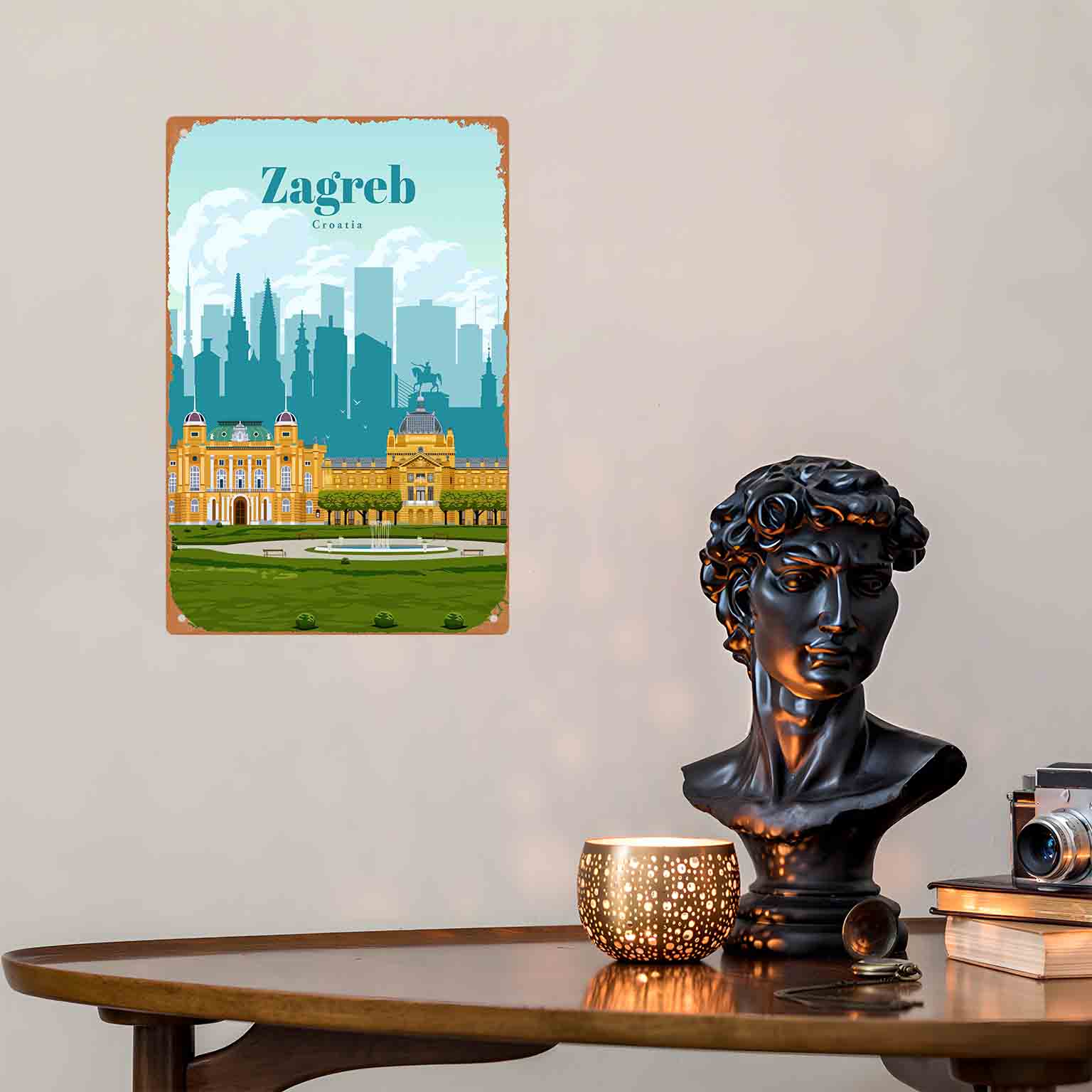 Placa de Metal Decorativa 2D P - Home Decor Zagreb avaliação e preço