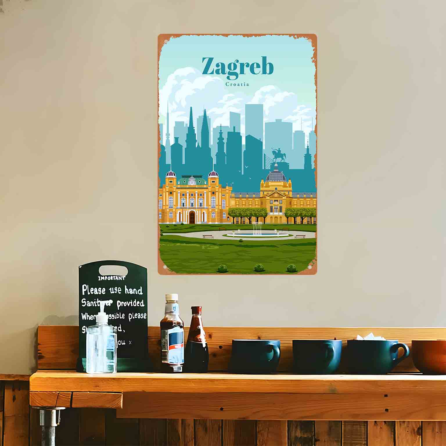 Placa de Metal Decorativa 2D P - Home Decor Zagreb avaliação e preço