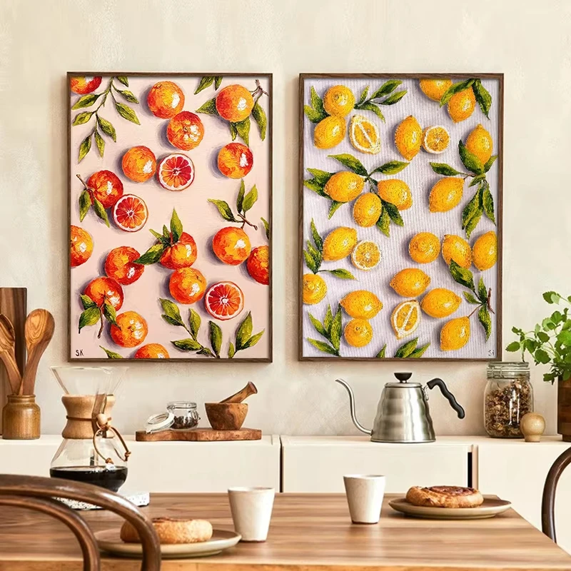 Pôsteres modernos de frutas, p - Home Decor Orange avaliação e preço