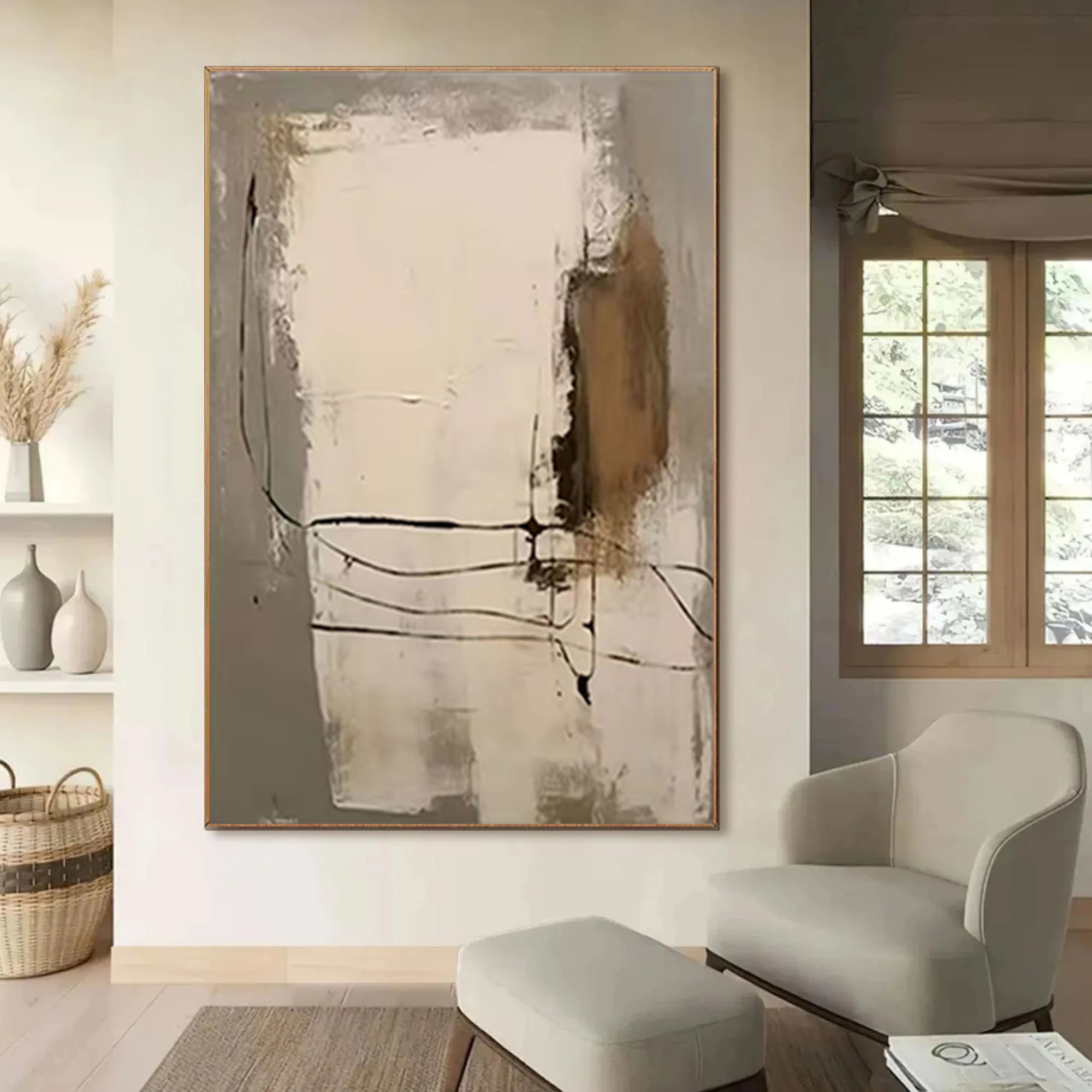 100% pintado à mão pintura a ó - Home Decor Color Palettes avaliação e preço