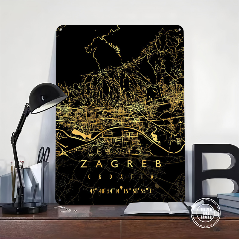 Mapa de Zagreb Croácia, Pôster - Home Decor Zagreb avaliação e preço