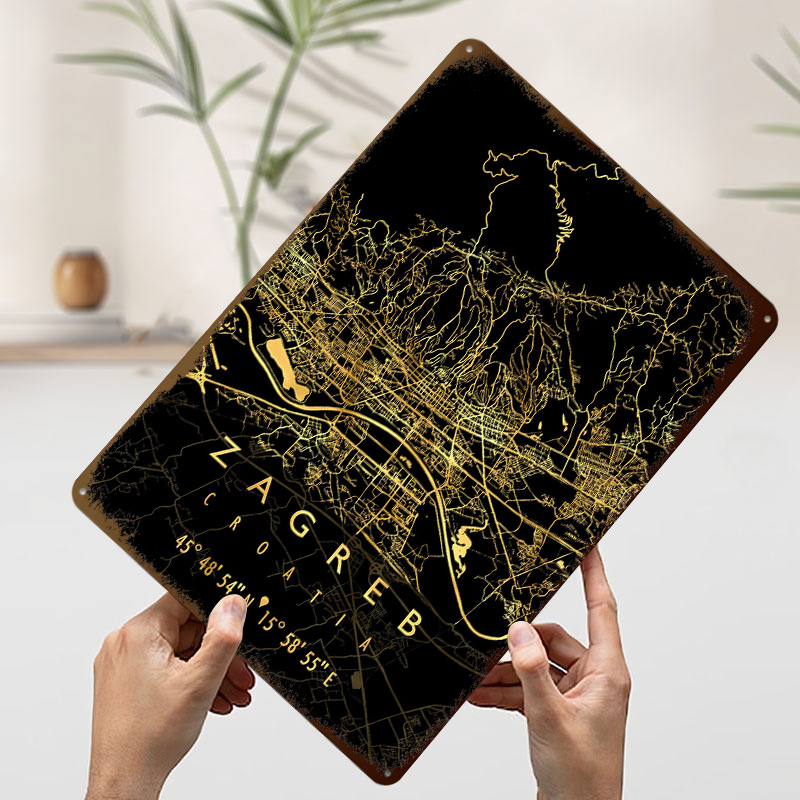 Mapa de Zagreb Croácia, Pôster - Home Decor Zagreb avaliação e preço