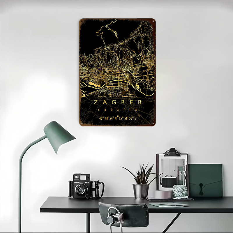 Mapa de Zagreb Croácia, Pôster - Home Decor Zagreb avaliação e preço