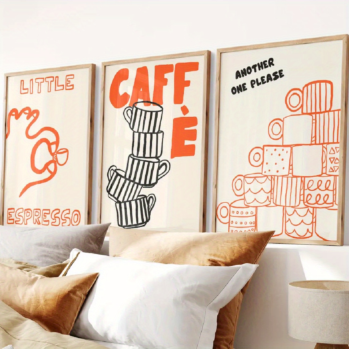 1/3 pçs cartaz de lona café it - Home Decor Orange avaliação e preço