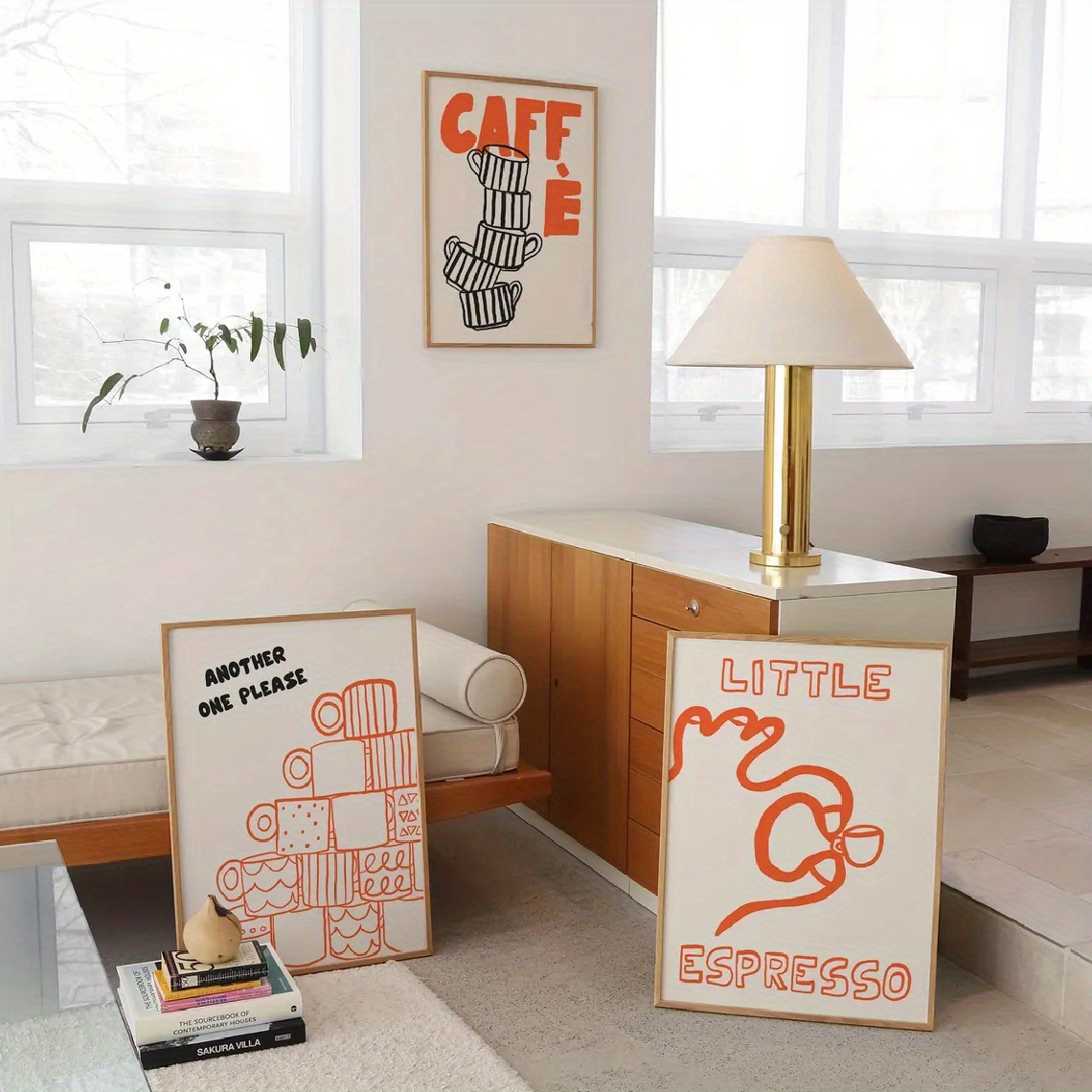 1/3 pçs cartaz de lona café it - Home Decor Orange avaliação e preço