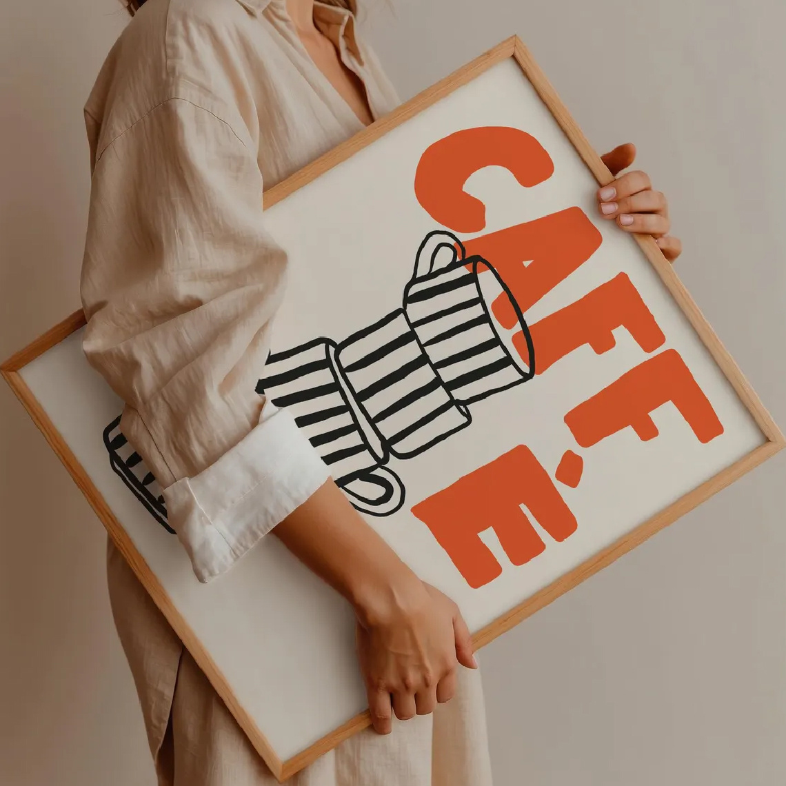 1/3 pçs cartaz de lona café it - Home Decor Orange avaliação e preço