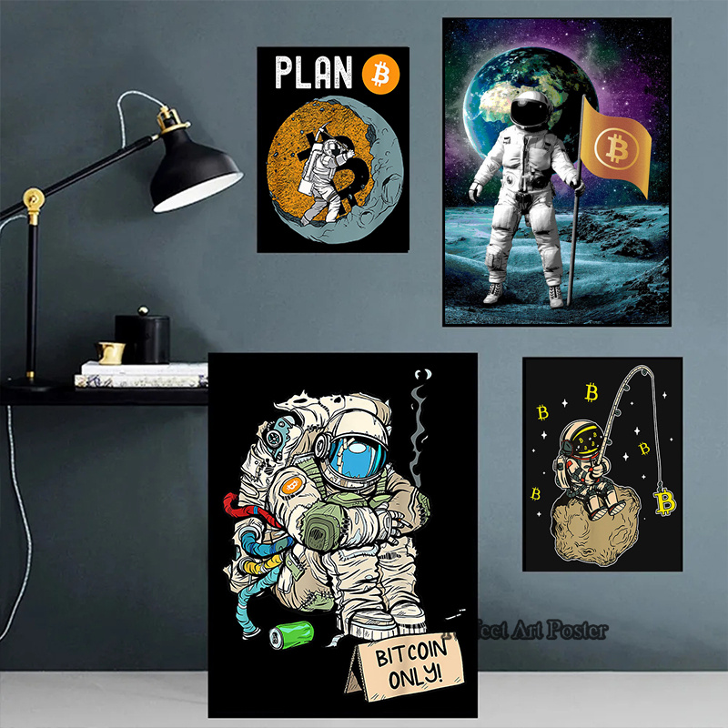 Crypto astronauta surf bitcoin - Home Decor Market avaliação e preço