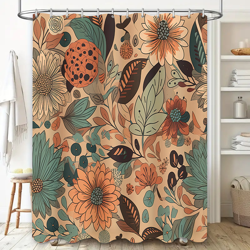 Cortina de Chuveiro Floral Mod - Home Decor Color Palettes avaliação e preço
