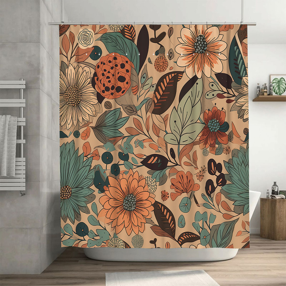 Cortina de Chuveiro Floral Mod - Home Decor Color Palettes avaliação e preço