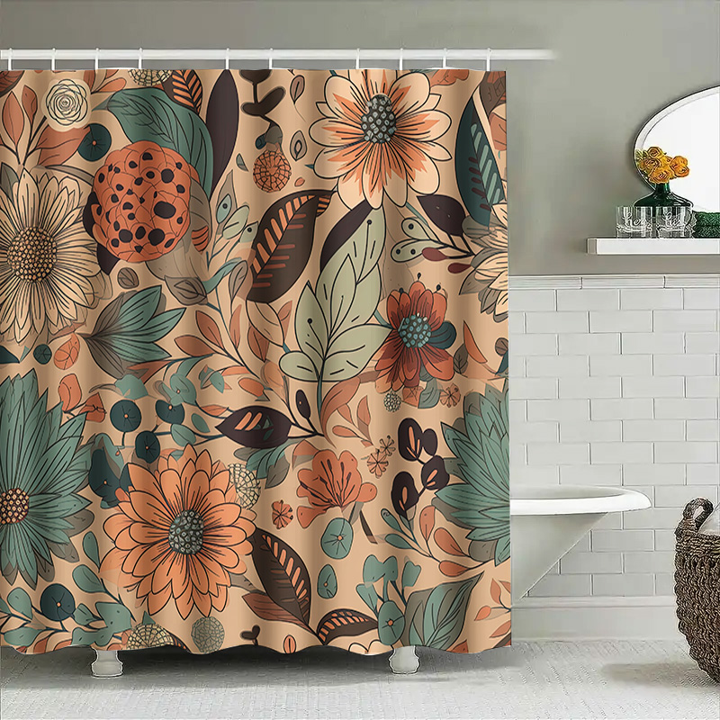 Cortina de Chuveiro Floral Mod - Home Decor Color Palettes avaliação e preço