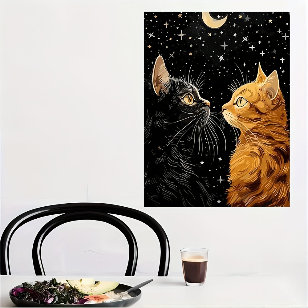 Gato preto vibrante e gato lar - Home Decor Orange avaliação e preço