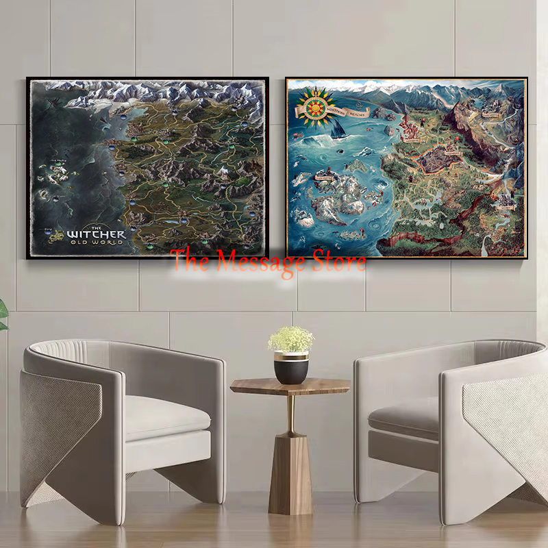 Witcher mapa do mundo continen - Home Decor Location avaliação e preço