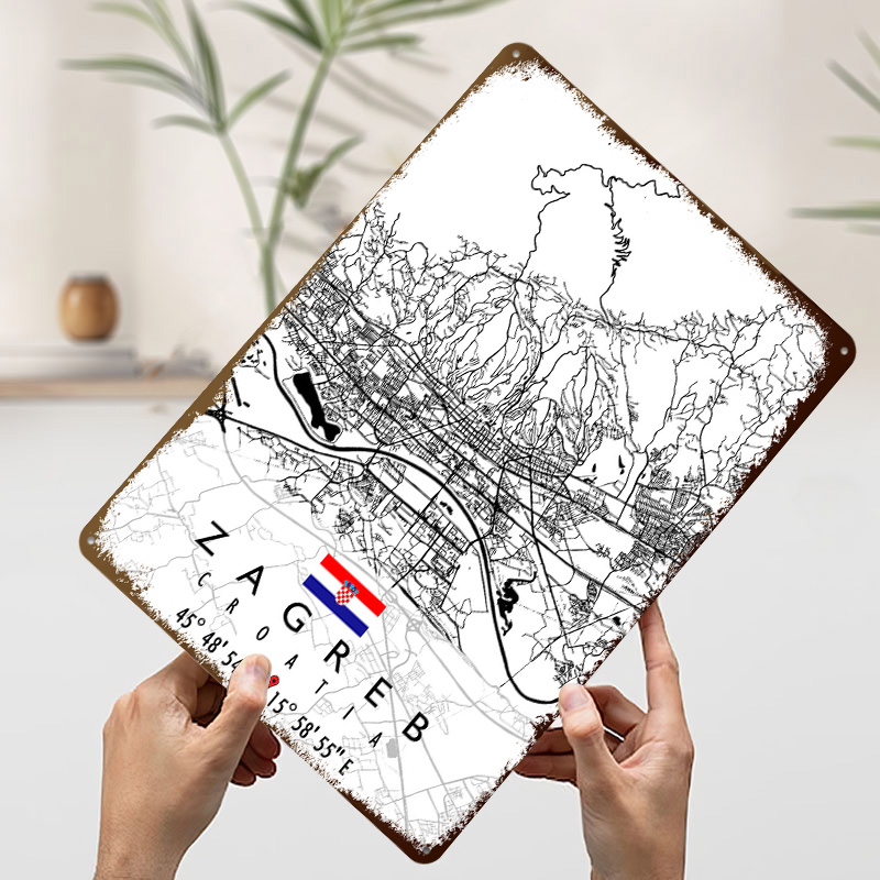 Mapa de Zagreb Croácia em Meta - Home Decor Zagreb avaliação e preço