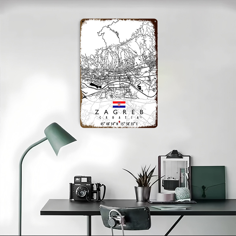 Mapa de Zagreb Croácia em Meta - Home Decor Zagreb avaliação e preço