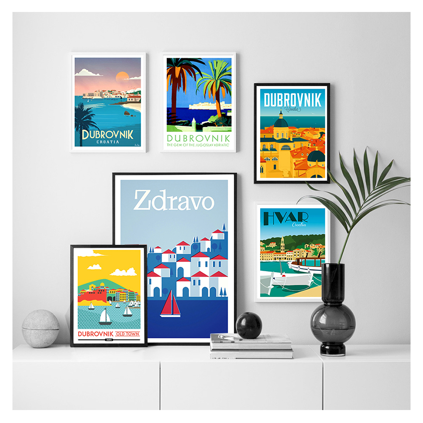 Pôster de viagem em tela, pint - Home Decor Zagreb avaliação e preço