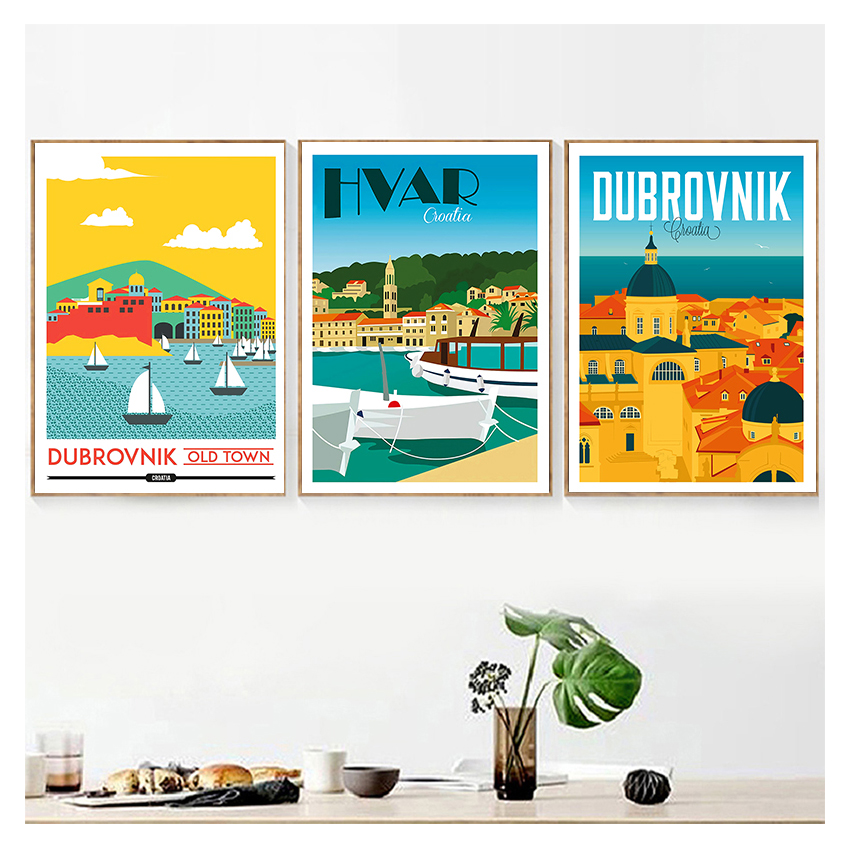 Pôster de viagem em tela, pint - Home Decor Zagreb avaliação e preço