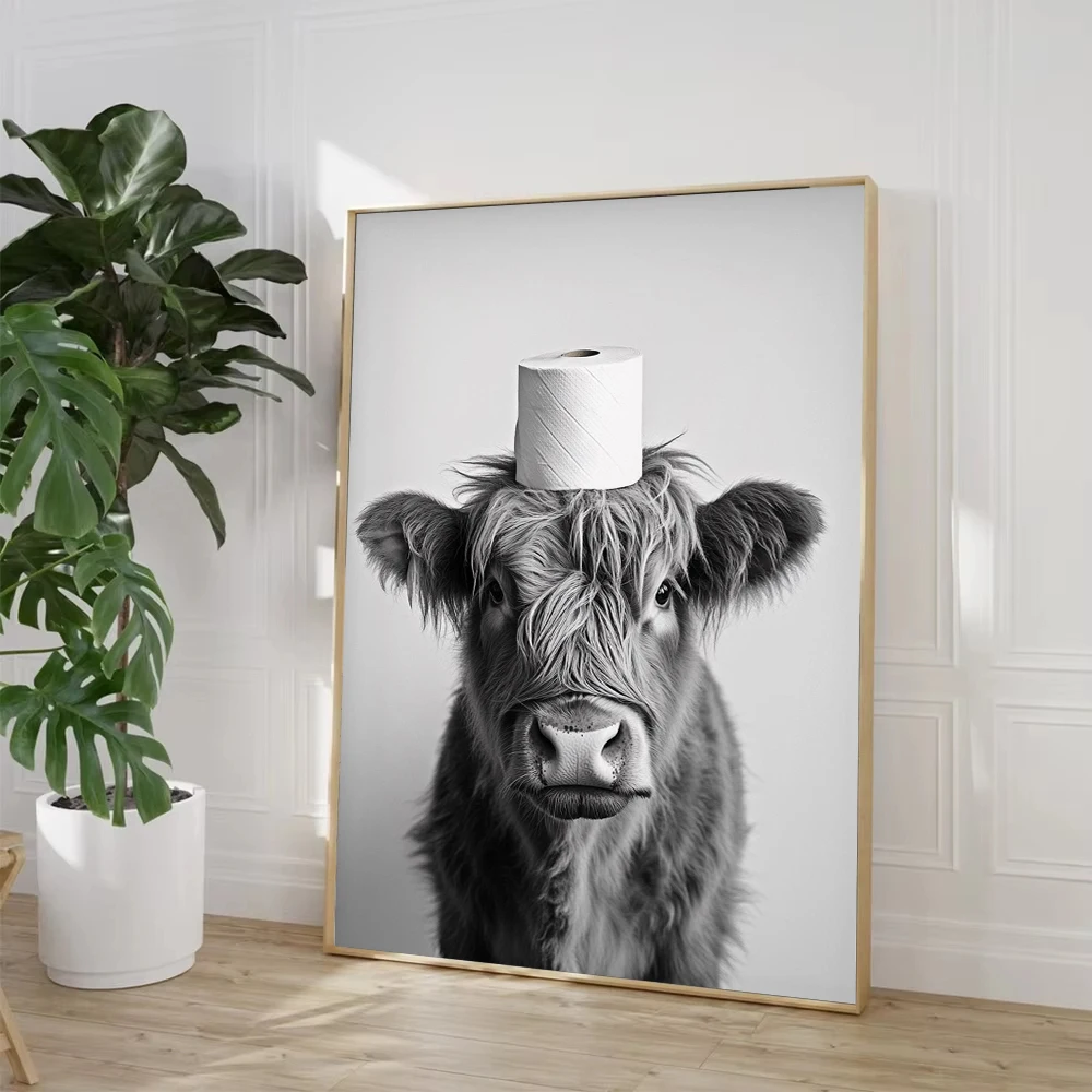 Pôster em Tela de Vaca Highlan - Home Decor Scrap avaliação e preço