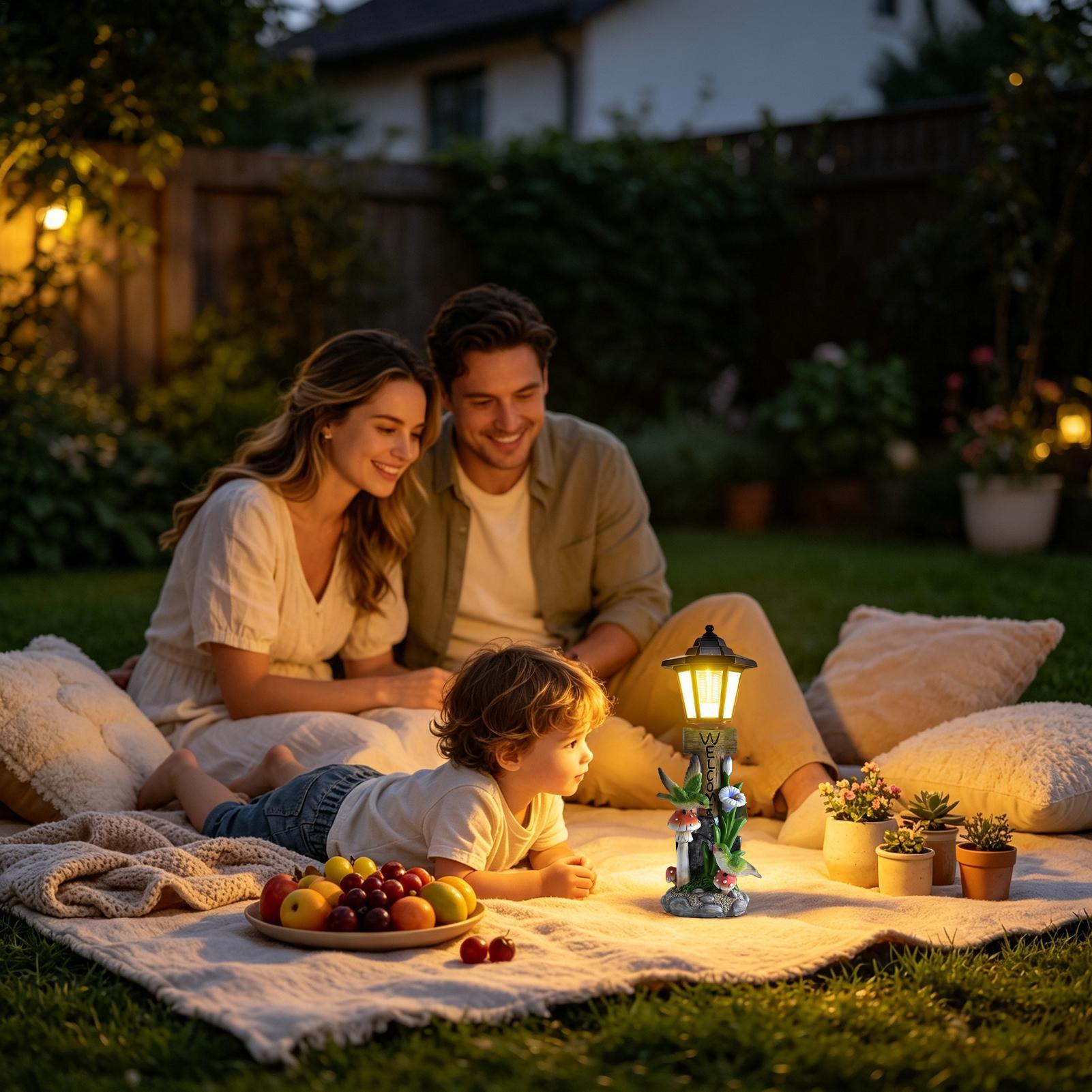 Estátua de luzes solares para  - Home Decor Garden avaliação e preço